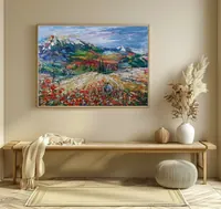 Mountain Meadow in Bloom — original impressionist oil painting by Volodymyr Myriyevskyy, 70 × 50 cm (28″ × 20″) — photo 3