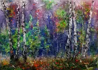 Magical Birch Forest — original oil painting by Volodymyr Myriyevskyy