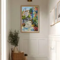 Mediterranean Flower Street — original impressionist oil painting by Volodymyr Myriyevskyy, 40 × 60 cm (16″ × 24″) — photo 2