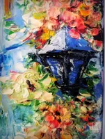 Mediterranean Flower Street — original impressionist oil painting by Volodymyr Myriyevskyy, 40 × 60 cm (16″ × 24″) — photo 6