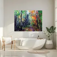 Colorful Woods Walk — original impressionist oil painting by Volodymyr Myriyevskyy, 80 × 60 cm (31″ × 24″) — photo 2