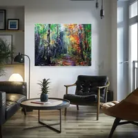 Colorful Woods Walk — original impressionist oil painting by Volodymyr Myriyevskyy, 80 × 60 cm (31″ × 24″) — photo 4