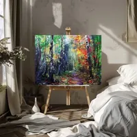 Colorful Woods Walk — original impressionist oil painting by Volodymyr Myriyevskyy, 80 × 60 cm (31″ × 24″) — photo 5