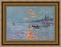 Evening on the Water — original impressionist oil painting by Volodymyr Myriyevskyy, 70 × 50 cm (28″ × 20″) — photo 2
