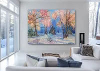Frosty morning — original impressionist oil painting by Volodymyr Myriyevskyy, 70 × 50 cm (28″ × 20″) — photo 5