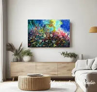 Wildflowers — original impressionist oil painting by Volodymyr Myriyevskyy, 60 × 40 cm (24″ × 16″) — photo 2