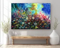 Wildflowers — original impressionist oil painting by Volodymyr Myriyevskyy, 60 × 40 cm (24″ × 16″) — photo 3