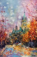 Golden Moment — original impressionist oil painting by Volodymyr Myriyevskyy, 40 × 60 cm (16″ × 24″) — photo 1