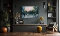 Winter Evening in the Forest — original impressionist oil painting by Volodymyr Myriyevskyy, 60 × 40 cm (24″ × 16″) — photo 3