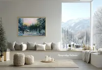 Winter Evening in the Forest — original impressionist oil painting by Volodymyr Myriyevskyy, 60 × 40 cm (24″ × 16″) — photo 5
