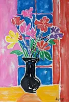 Flowers in a vase — original oil painting by Volodymyr Myriyevskyy