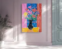 Flowers in a vase — original impressionist oil painting by Volodymyr Myriyevskyy, 40 × 60 cm (16″ × 24″) — photo 5