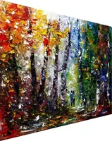 Romantic couple walking — original impressionist oil painting by Volodymyr Myriyevskyy, 60 × 50 cm (24″ × 20″) — photo 2
