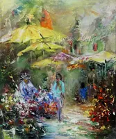 Barcelona Flower Market — original oil painting by Volodymyr Myriyevskyy