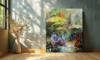 Barcelona Flower Market — original impressionist oil painting by Volodymyr Myriyevskyy, 50 × 60 cm (20″ × 24″) — photo 3