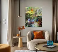 Barcelona Flower Market — original impressionist oil painting by Volodymyr Myriyevskyy, 50 × 60 cm (20″ × 24″) — photo 4