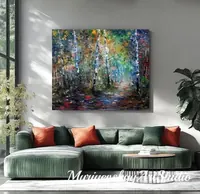 Birch Grove — original impressionist oil painting by Volodymyr Myriyevskyy, 60 × 50 cm (24″ × 20″) — photo 2