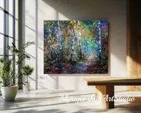 Birch Grove — original impressionist oil painting by Volodymyr Myriyevskyy, 60 × 50 cm (24″ × 20″) — photo 5