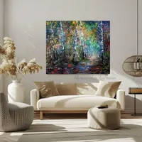 Birch Grove — original impressionist oil painting by Volodymyr Myriyevskyy, 60 × 50 cm (24″ × 20″) — photo 6