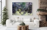 Magic winter evening — original impressionist oil painting by Volodymyr Myriyevskyy, 60 × 40 cm (24″ × 16″) — photo 4
