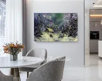 Magic winter evening — original impressionist oil painting by Volodymyr Myriyevskyy, 60 × 40 cm (24″ × 16″) — photo 6
