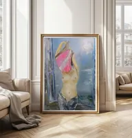 Morning Light While Undressing — original impressionist oil painting by Volodymyr Myriyevskyy, 50 × 70 cm (20″ × 28″) — photo 5
