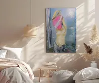 Morning Light While Undressing — original impressionist oil painting by Volodymyr Myriyevskyy, 50 × 70 cm (20″ × 28″) — photo 6